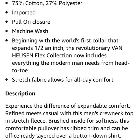 Van Heusen Flex Navy Blue Pullover Sweatshirt Men's Size Medium - Picture 6 of 6